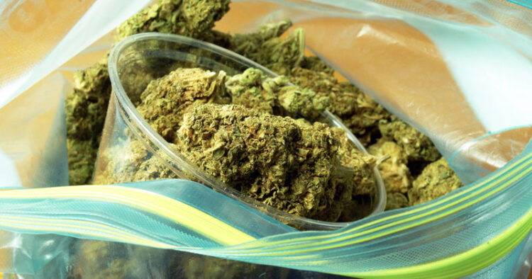Påse med cannabis