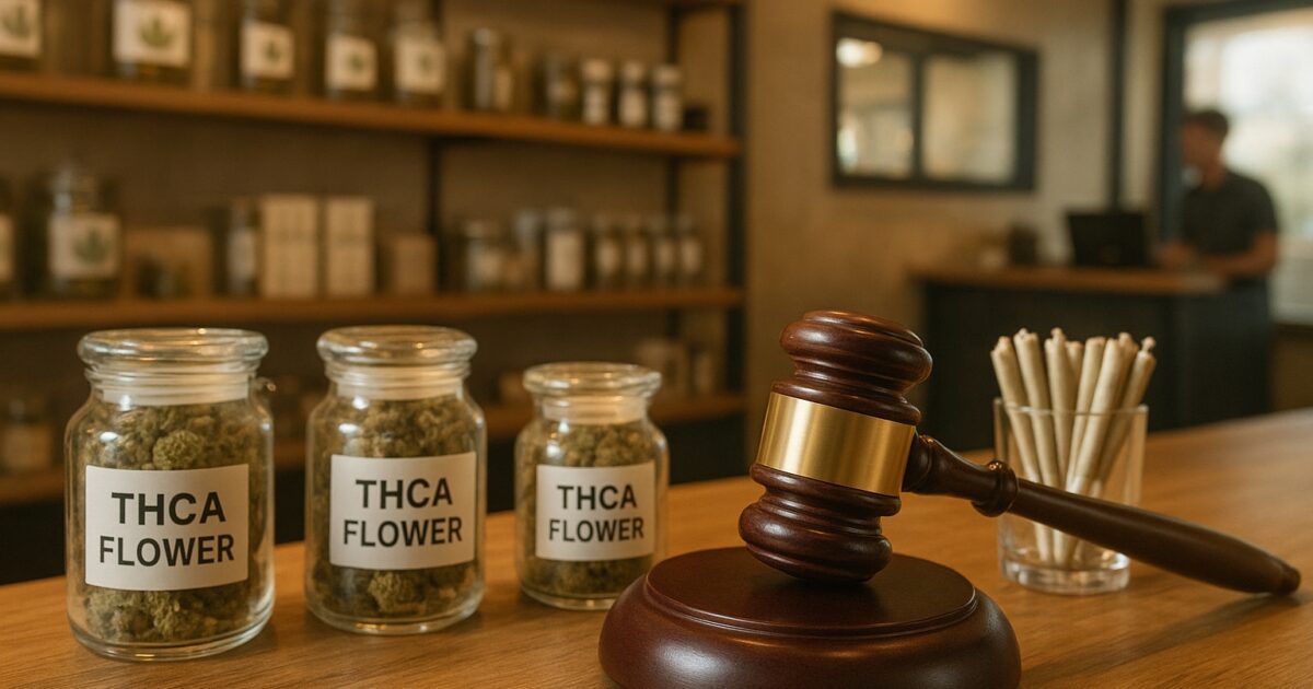 Texas hampabutik med THCA-blomsterprodukter och en domarklubba