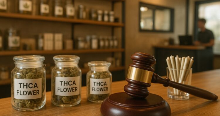 Texas hampabutik med THCA-blomsterprodukter och en domarklubba