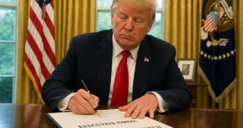 Trump undertecknar en order om att snabba upp psykedelisk forskning i Oval Office.