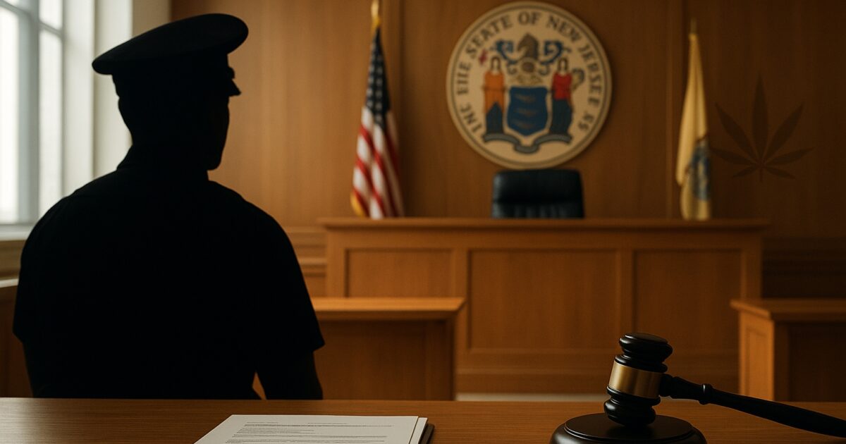 Domstolssal i New Jersey med fokus på cannabis och arbetsrätt