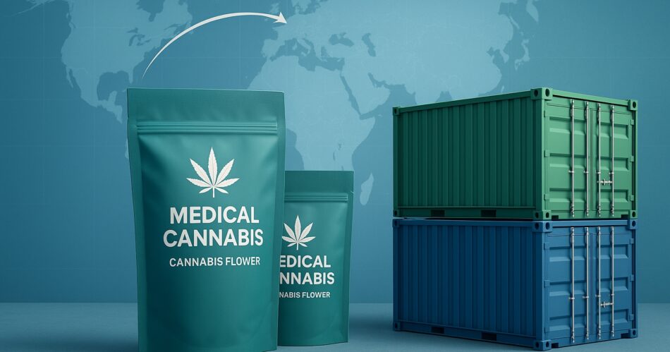 Medicinsk cannabis och frakt som visar direkt handel mellan Kanada och Storbritannien