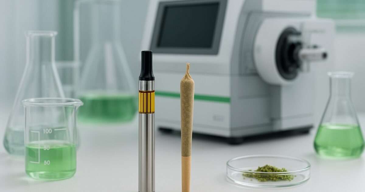 Laboratorium som jämför cannabis vape och joint