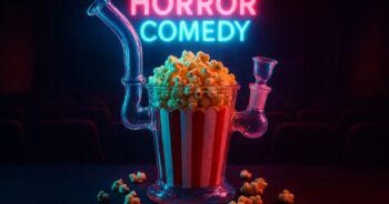 Popcornbucket formad som en dab rig i bioljus