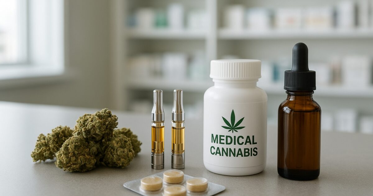 Medicinska cannabisprodukter på ett apotek i Storbritannien