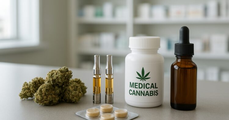 Medicinska cannabisprodukter på ett apotek i Storbritannien