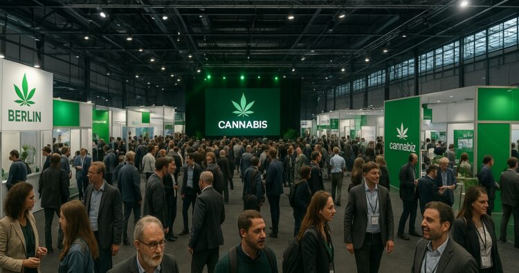 Stor cannabismässa i Berlin med utställare och vuxna besökare
