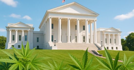 Virginia Capitol med diskreta cannabisblad