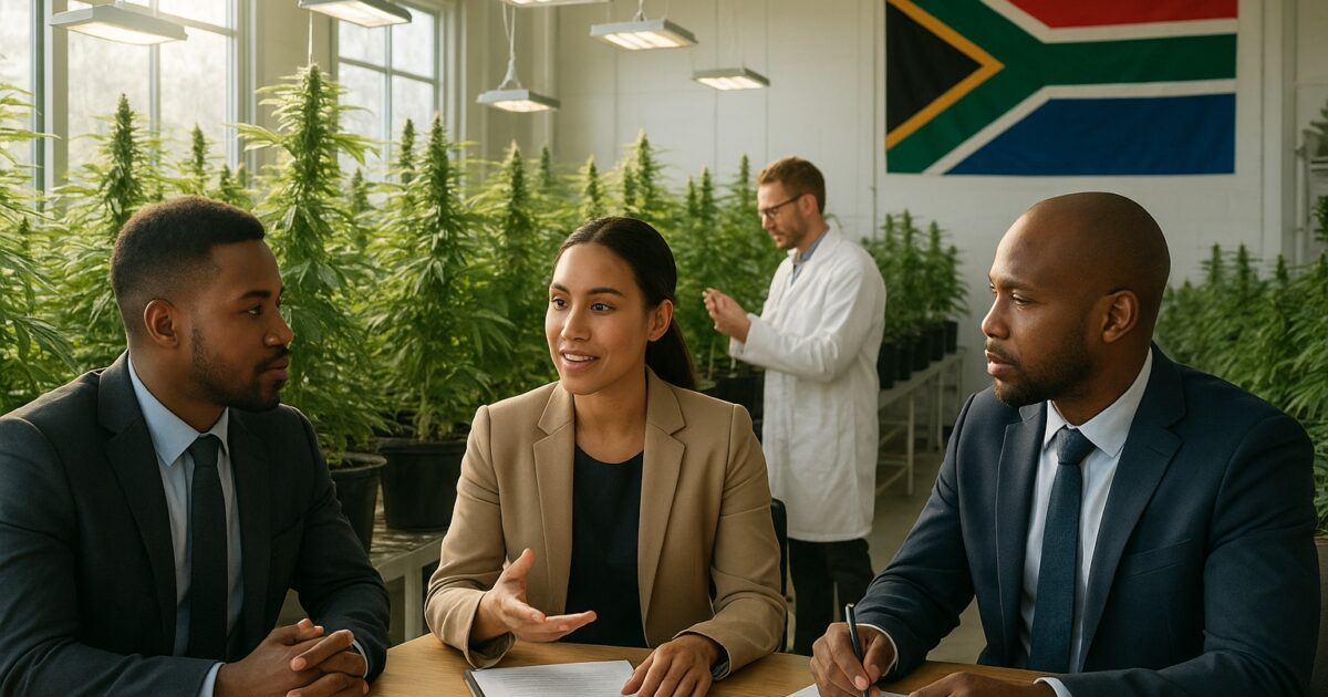 Sydafrikansk cannabismarknad med laglig odling och affärsmiljö