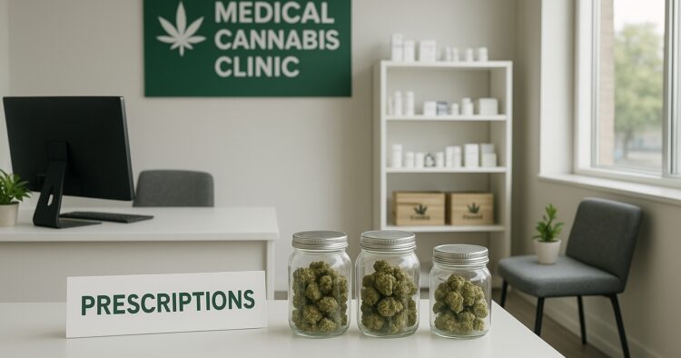 Brittisk klinik med medicinsk cannabis och recept