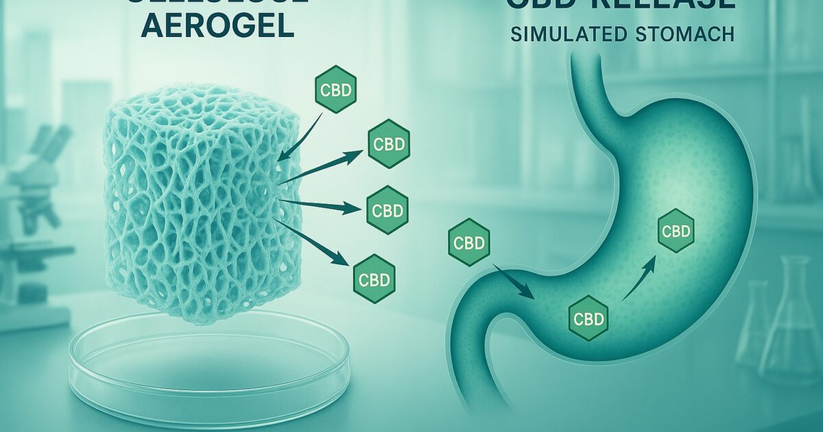 CBD-laddat cellulosamaterial i laboratoriemiljö mot magsårsbakterie