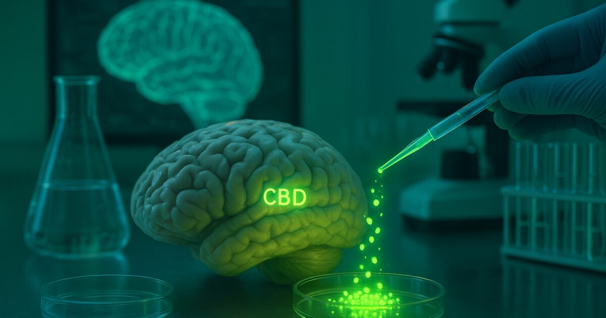 CBD-nanopartikler i en forskningsillustration for Alzheimers