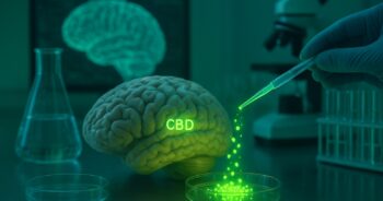 CBD-nanopartikler i en forskningsillustration for Alzheimers