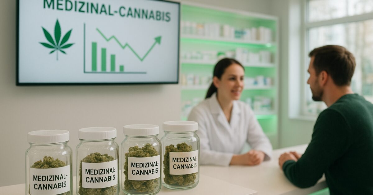 Tysk apoteksmiljø med medicinsk cannabis og digital recept