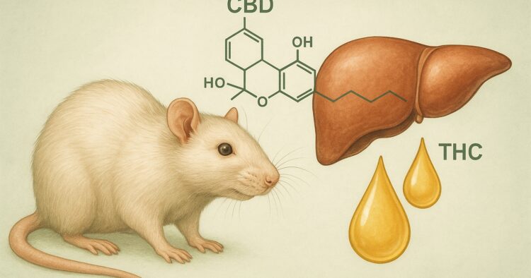 Illustration av cannabisolja och leverhälsa i en forskningsmiljö