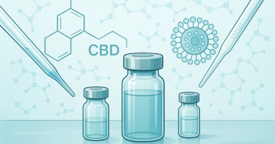 Illustration av CBD-forskning i laboratorium med nano-miceller