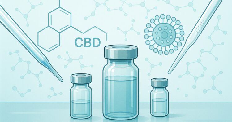 Illustration av CBD-forskning i laboratorium med nano-miceller