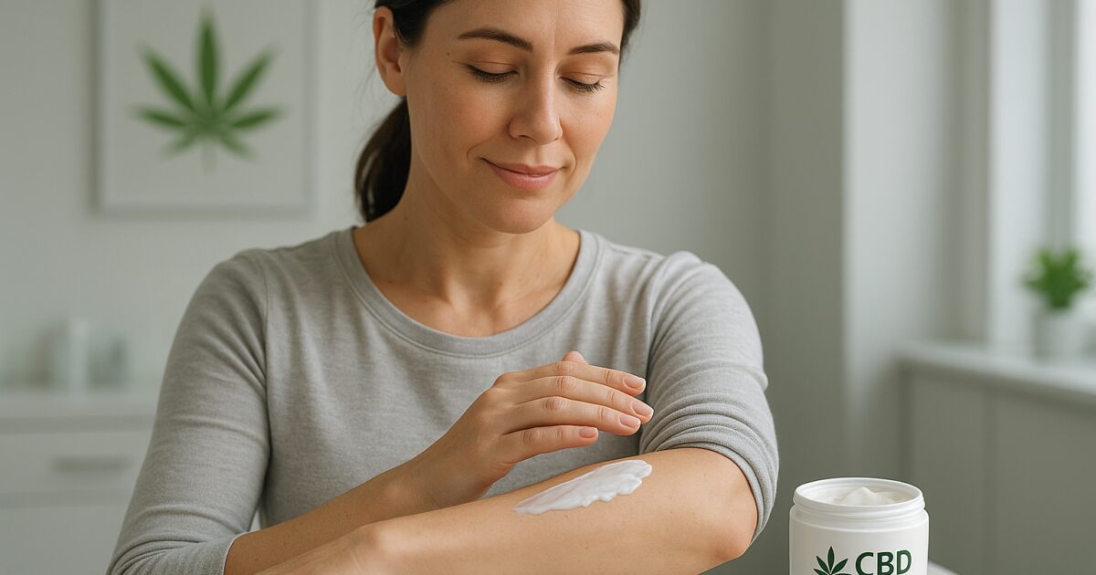Kvinde anvender CBD-creme mod fibromyalgi